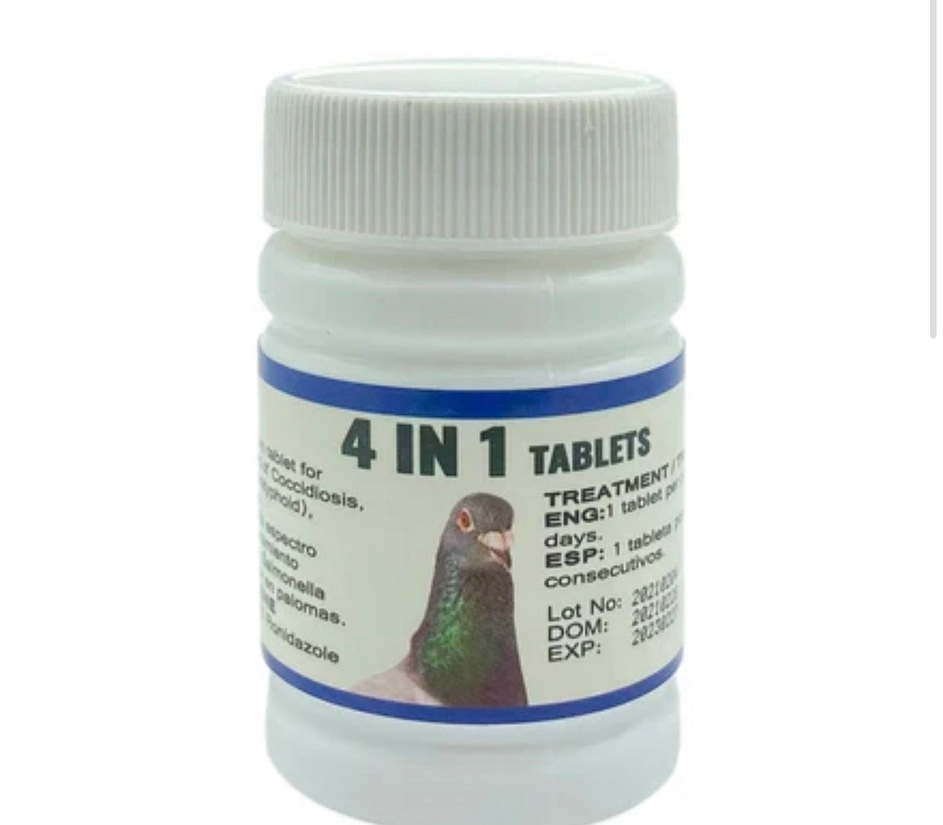 4 in 1 Tablets for Pigeons - For Cocci, E. Coli, Salmonella & Canker