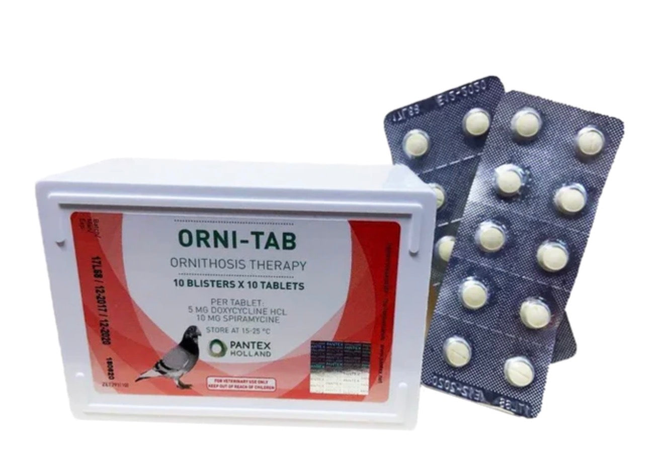 Orni-Tab eficaz contra  ornitosis en palomas.
