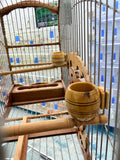 Tasa de madera para calcio de canarios o finches