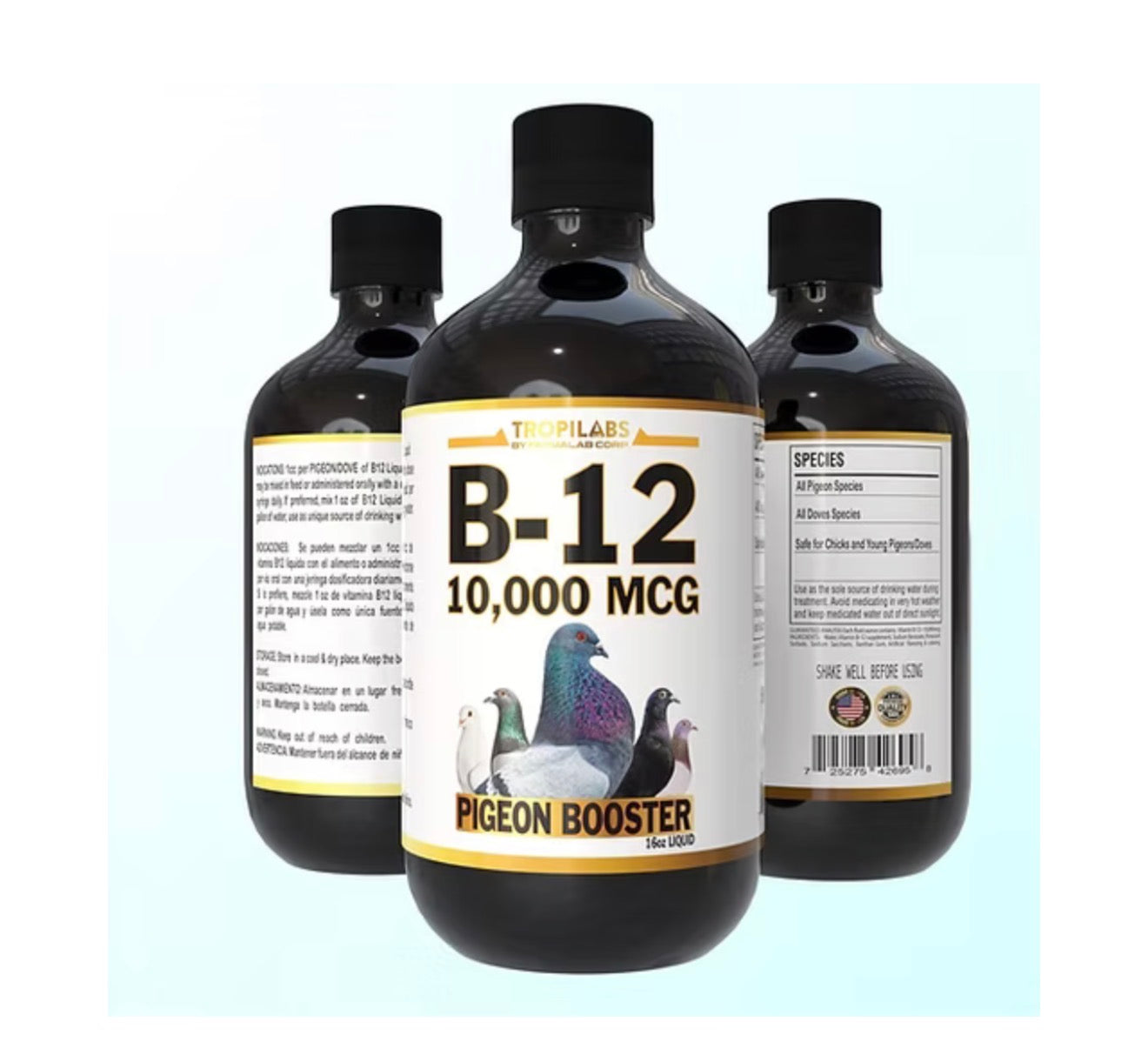B12 B-12 Liquid 10,000 MCG Supplement for Poultry Birds, Chickens, Hens, Rooster