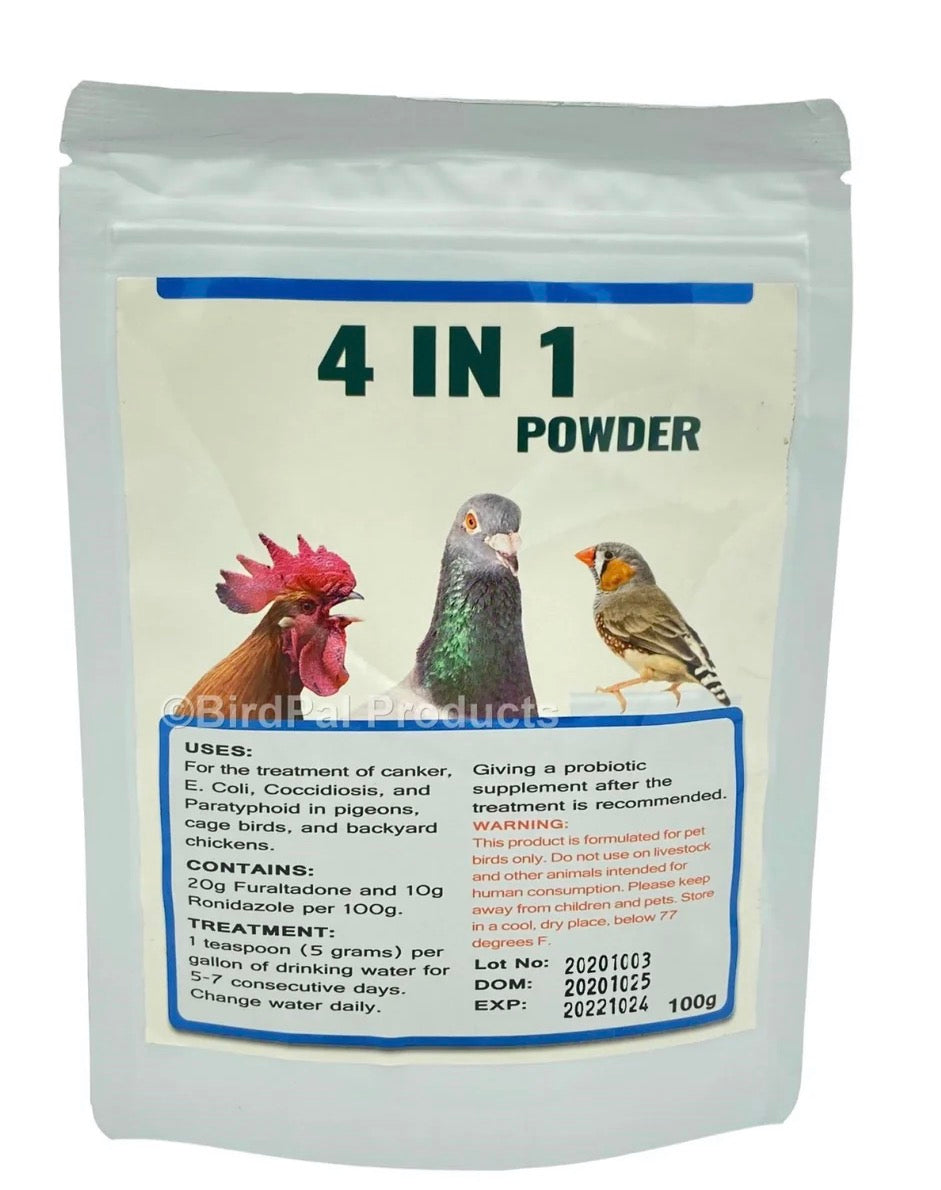 4 in 1 Powder Effective Canker, Salmonella (E.coli), Coccidiosis, Paratyphoid