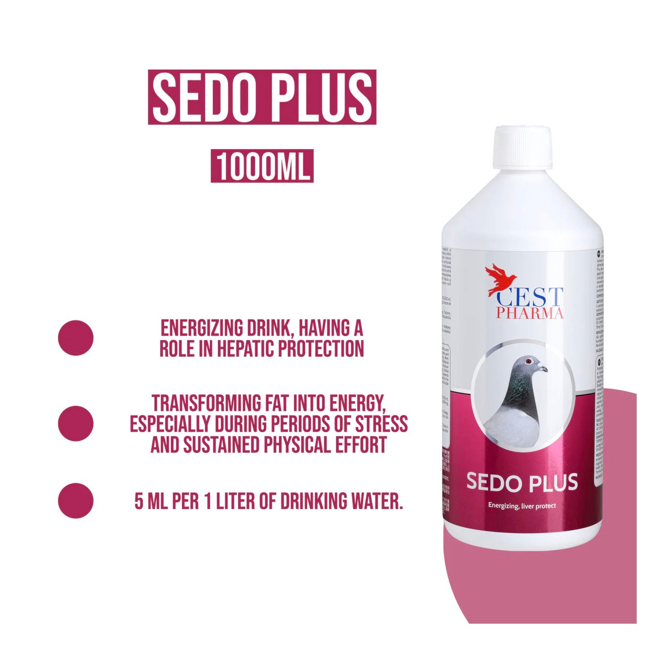 Sedo Plus para palomas – Aumenta la energía y la función hepática