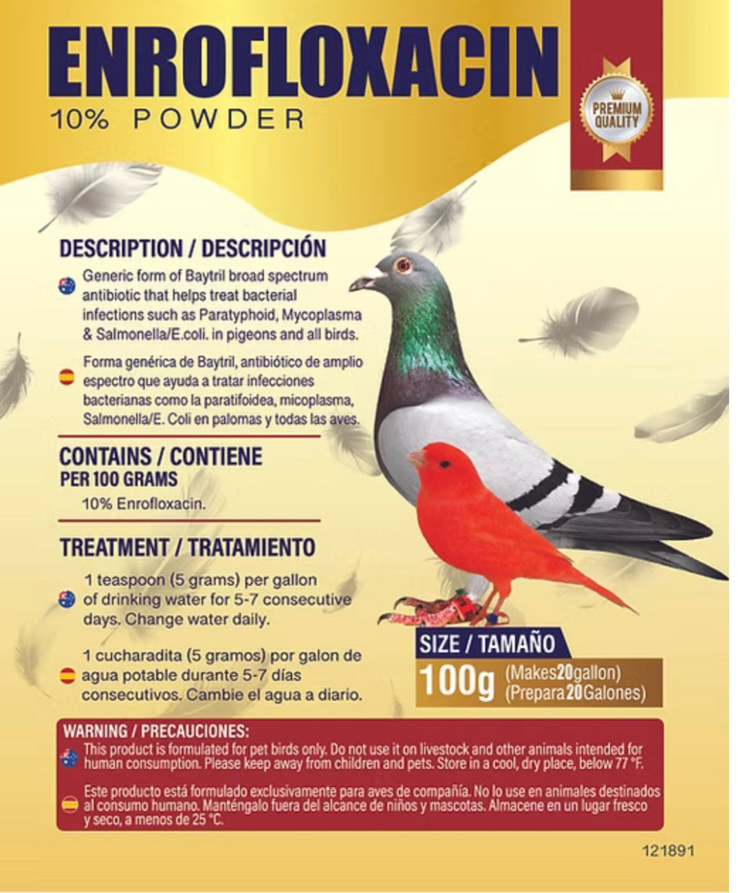 Enrofloxacin 10% Powder for Birds