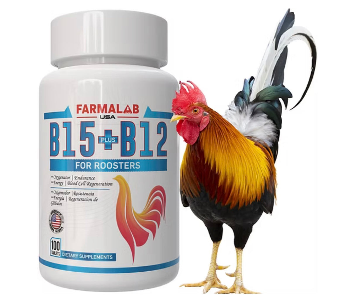 B15 B12 B-15 B-12 for Roosters, Chickens, Gamefowl, Gallos