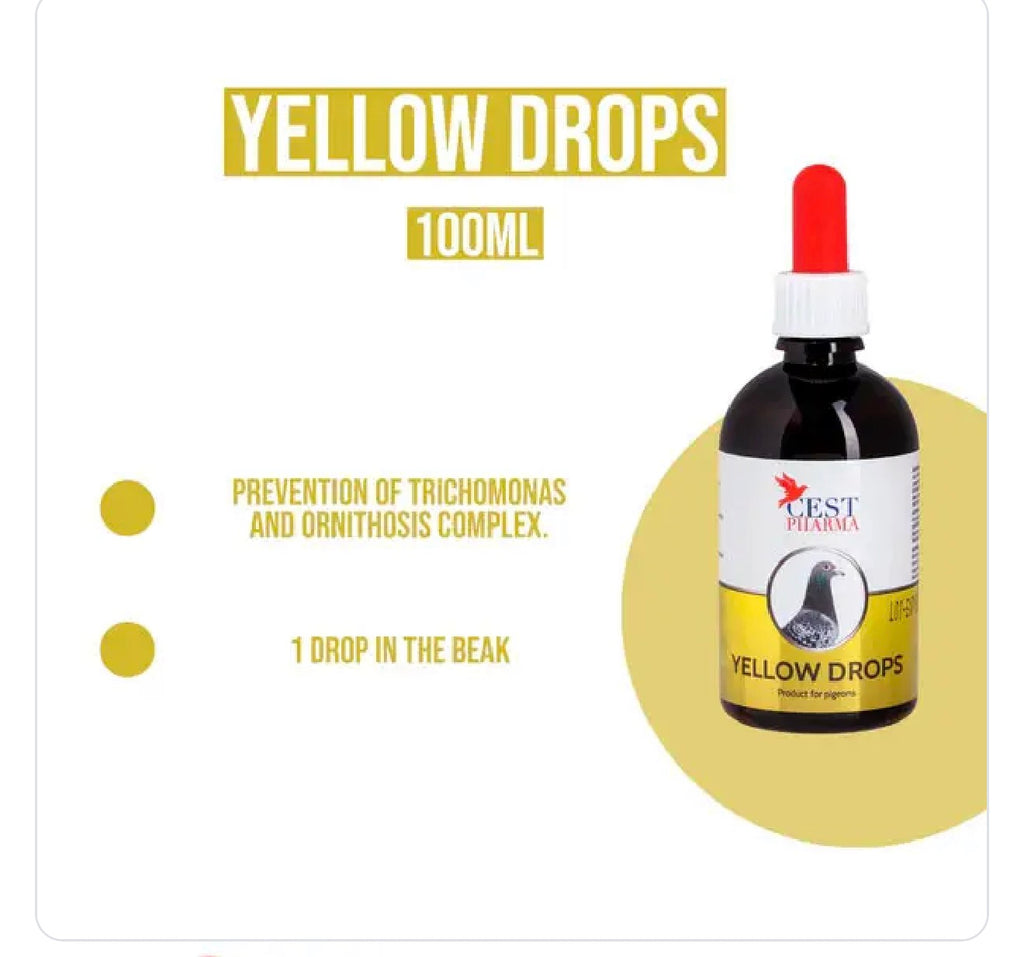 Cest Yellow Drops for Pigeons – Elimina hongos, cancros y bacterias